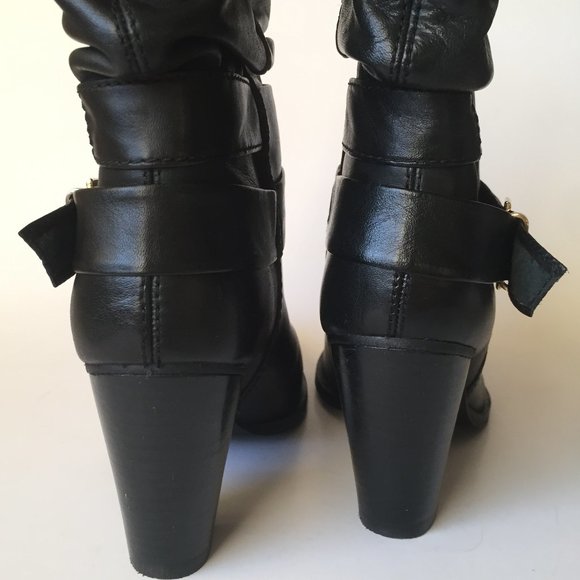 LE CHÂTEAU Chunky Heel Ankle Boots Women's Size 6 (US) /37(EUR) /Black Leather - Picture 4 of 11